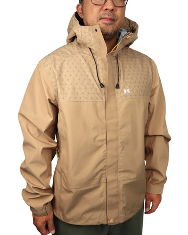 Japanese Hemp Leaf (Asanoha) Pattern Men's Rain Jacket