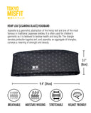 Hemp Leaf (Asanoha) Headband - Black